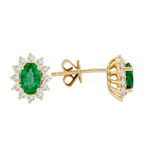 Goldene Smaragdohrringe mit Diamanten Mariell