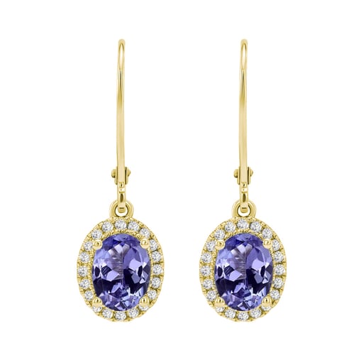 Ohrringe mit Tansaniten und Diamanten Caty