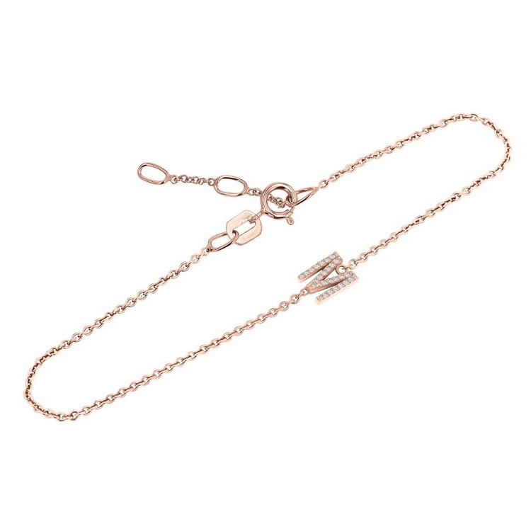 Armband mit einem Buchstaben und Lab Grown Diamanten Annika