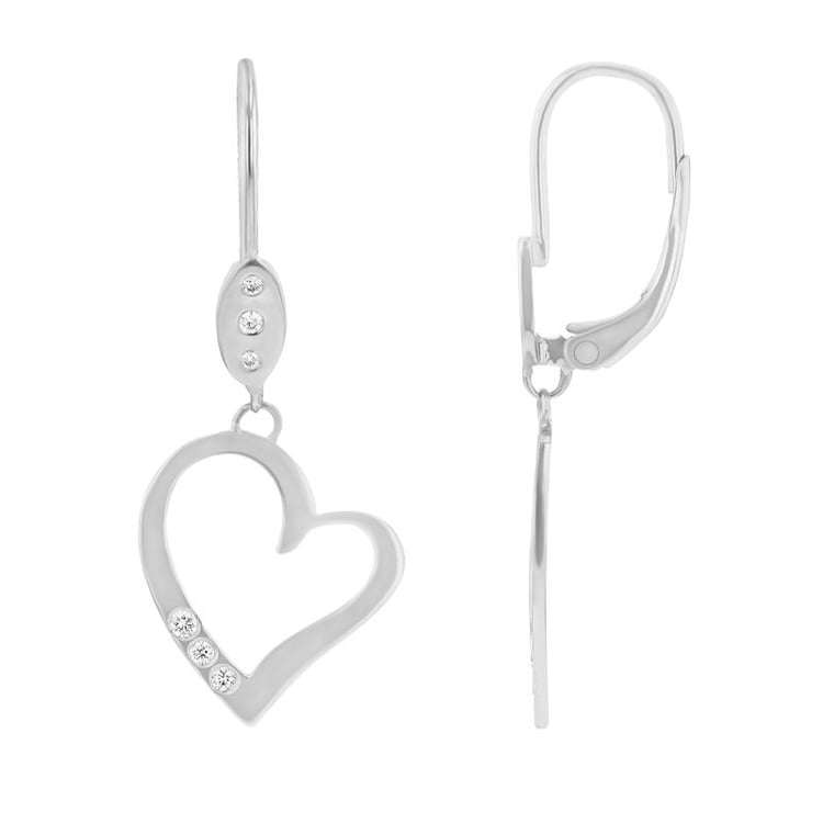 Goldene Hängeohrringe in Herzform mit Diamanten Mekhi 98423