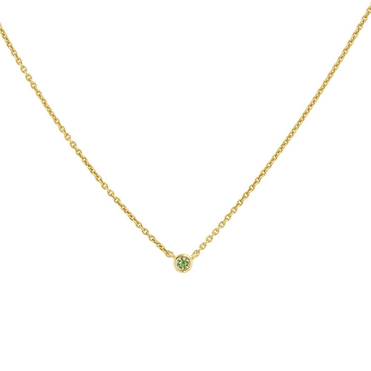 Minimalistische Kette mit einem grünen Saphir Glosie