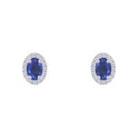 Goldene Ohrringe mit Saphiren und Diamanten Elina