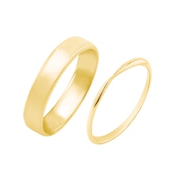 Schlichte goldene Eheringe mit verengtem Umfang Aeneas