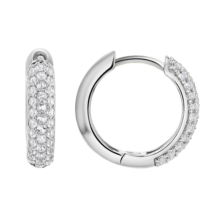 Silberne runde Pavé-Ohrringe mit weißen Topasen Shaviv 148644