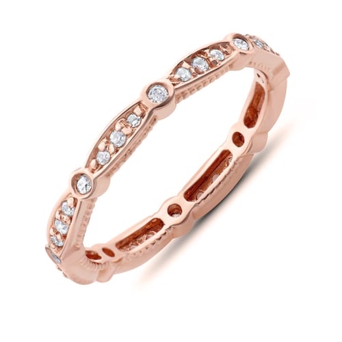 Eheringe aus Eternity-Ring mit Lab Grown Diamanten und einem flachen Ring Benitez