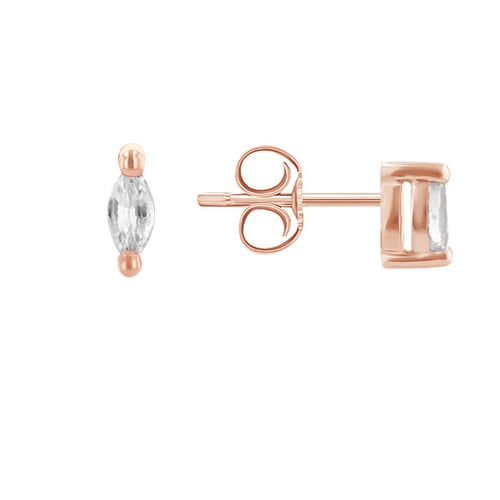 Minimalistische Ohrstecker mit weißen Saphiren Daina