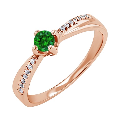 Goldring mit Tsavorit und Diamanten Sewyn
