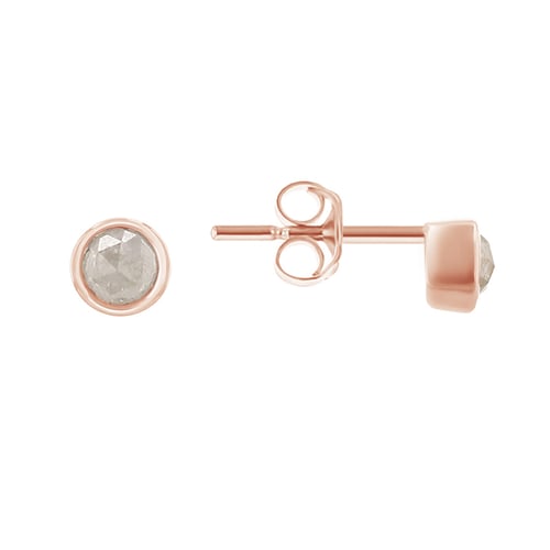 Minimalistische Ohrstecker mit Salt and Pepper Diamanten in Bezelfassung Tofine