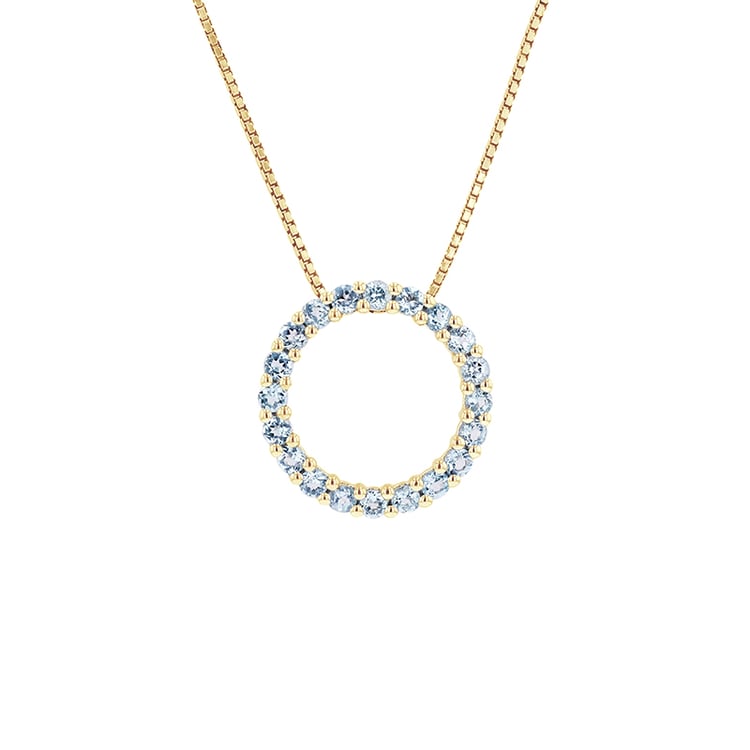 Silberner Karma-Anhänger mit Topasen in Schweizerblau Elene