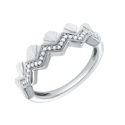 Moderner Silberring mit Diamanten Peder