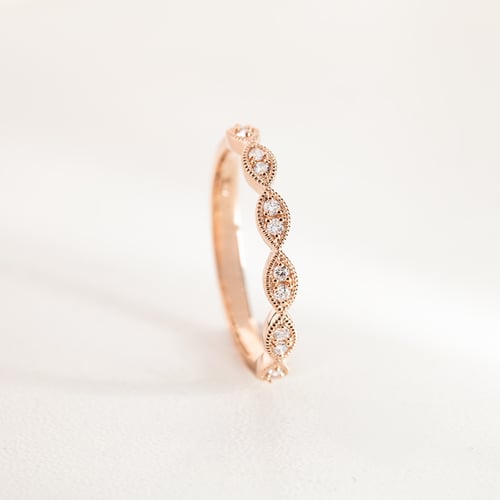 Diamant Vintage Trauring und Court Ring Talita