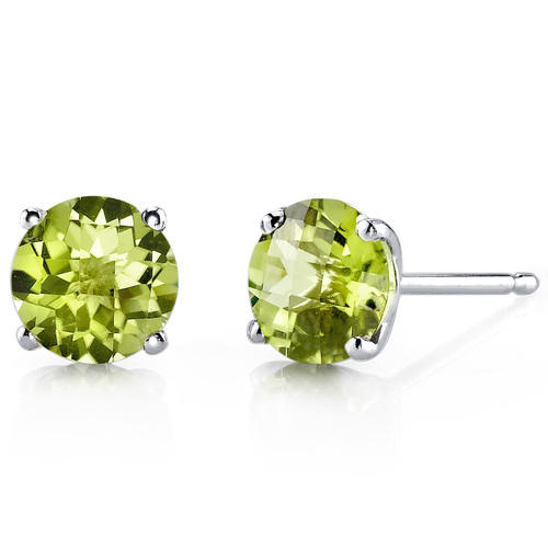 Goldene Ohrringe mit runden Olivinen Hulda 18133