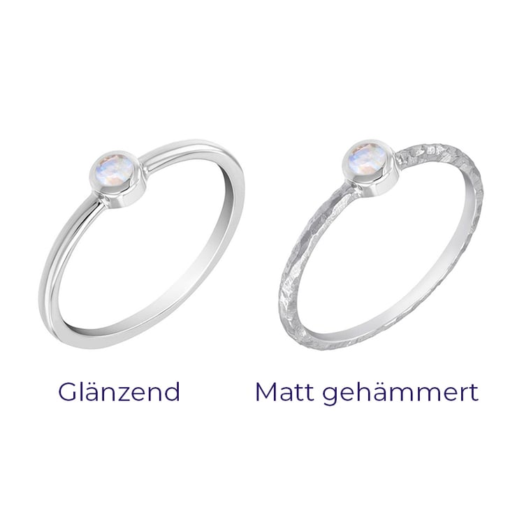 Goldener minimalistischer Ring mit Mondstein Emilien 101749