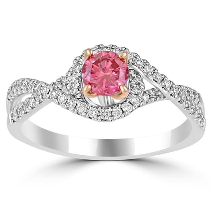 Verlobungsring mit einem zertifizierten Fancy Pink Lab Grown Diamanten Shirley