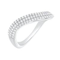 Gewellter halber Eternityring aus Silber mit Lab Grown Diamanten Hjalmar