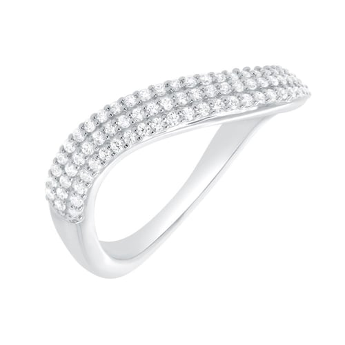 Gewellter halber Eternityring aus Silber mit Lab Grown Diamanten Hjalmar