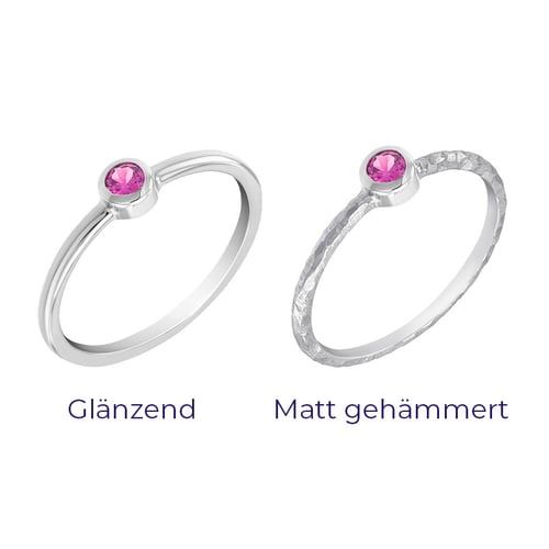 Minimalistischer Ring aus Gold mit rosa Saphir Emilien