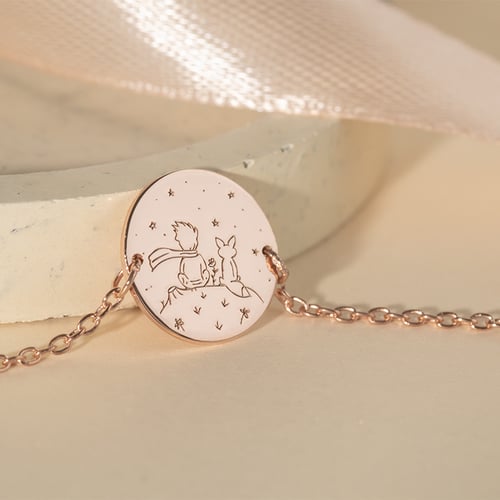 Armband Der Kleine Prinz und Fuchs mit Gravur aus Gold