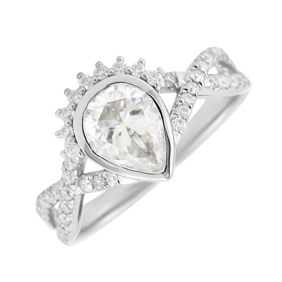 Einzigartiger Verlobungsring mit Moissaniten Alica