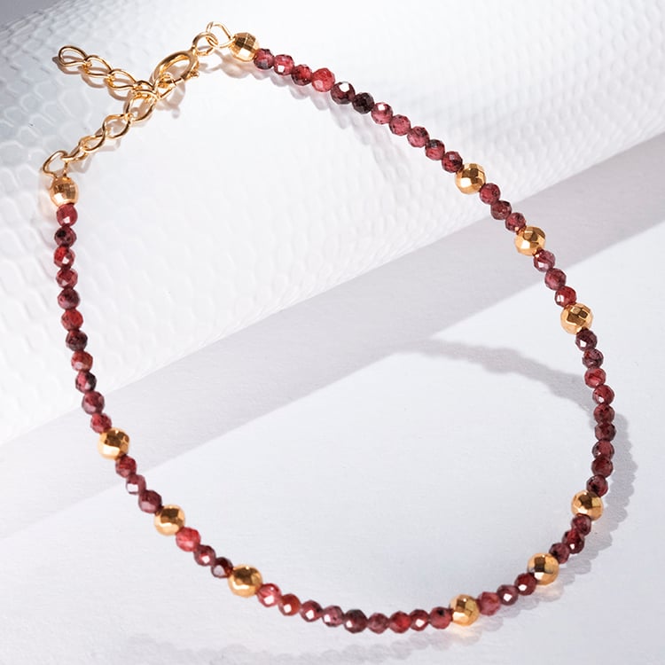 Vergoldetes Armband aus Silber mit Granat-Perlen Salma 115787