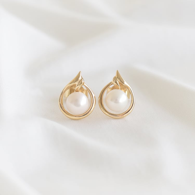 Elegante Goldohrringe mit Perlen Maeby 93695