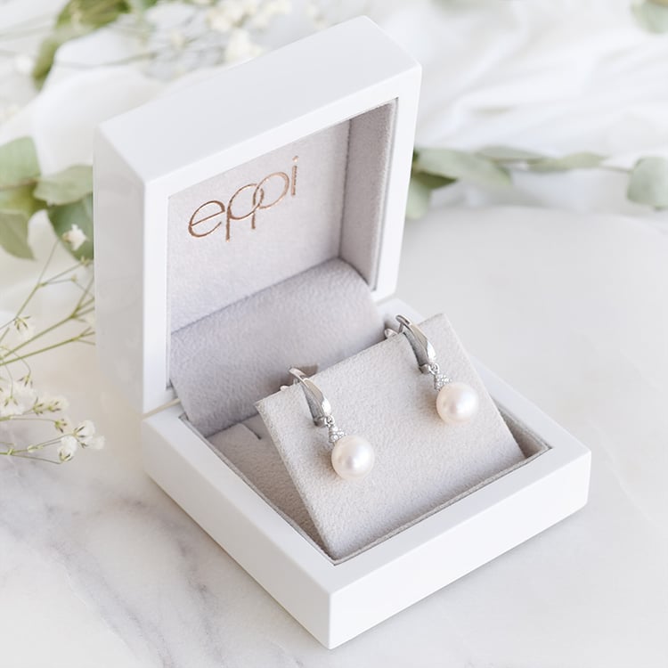 Hängeohrringe mit Perlen und Zirkonia Usman 88036