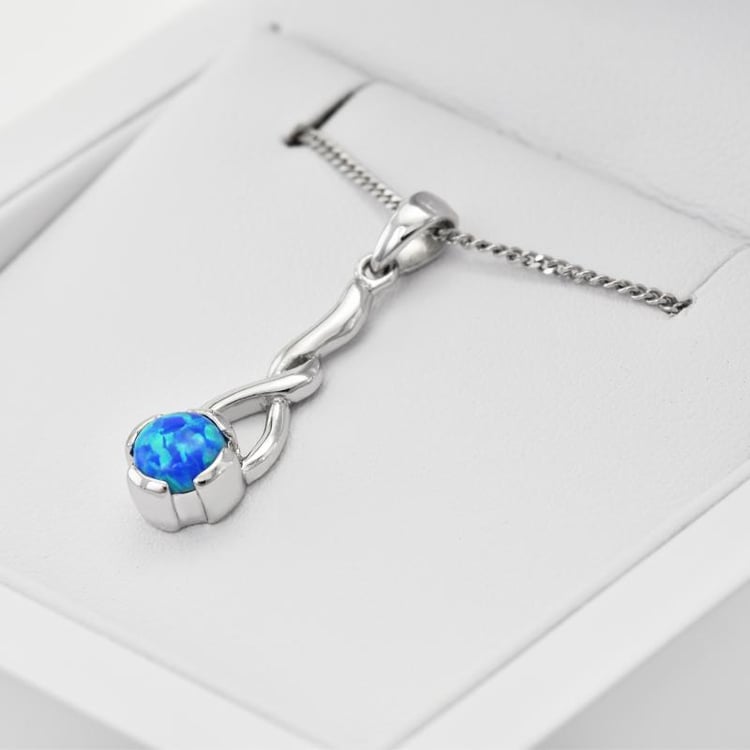 Halskette mit blauem Opal 48803