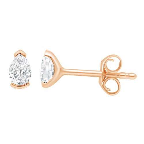 Minimalistische goldene Ohrstecker mit birnenförmigen Diamanten Ronja