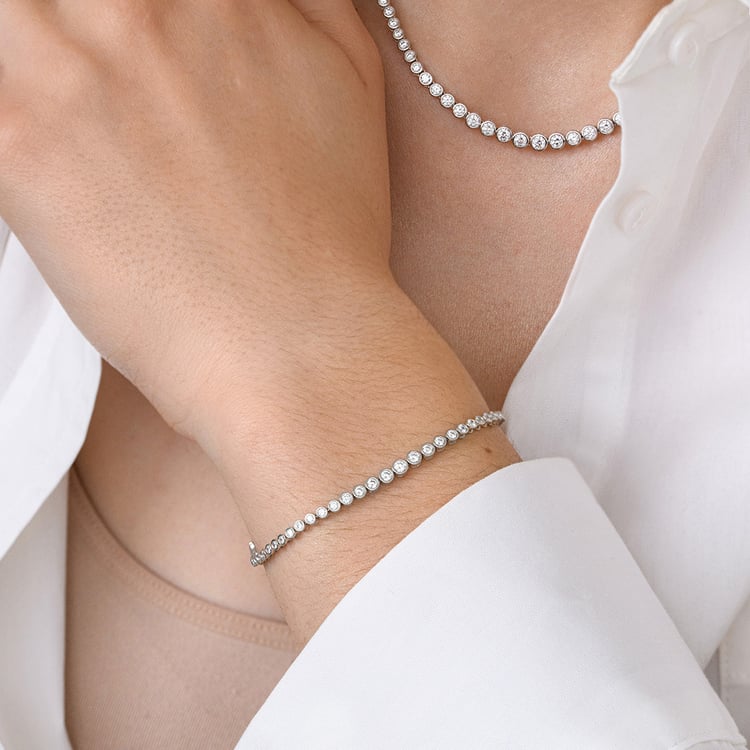 Elegantes silbernes Armband mit Diamanten Sonja 160747