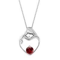 Anhänger Mutter und Kind mit Granat und Diamanten Ella