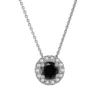 Halo-Anhänger mit schwarzem Diamanten Vicky