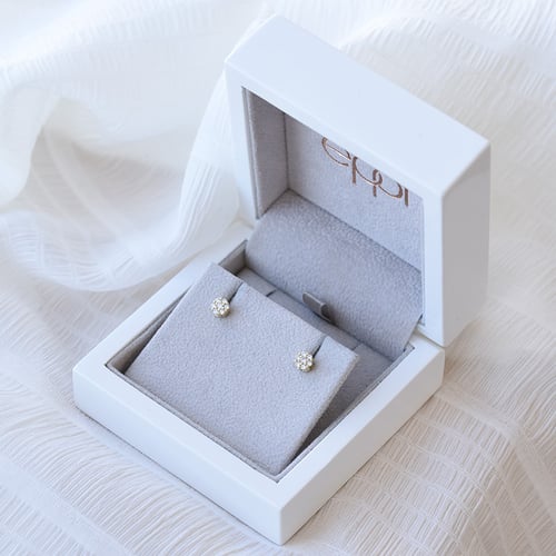 Silberne Ohrringe mit Lab Grown Diamanten Flowu