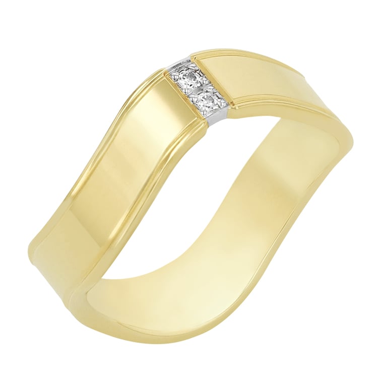 Gewölbte Eheringe aus Gold mit Diamanten Chandra 76872