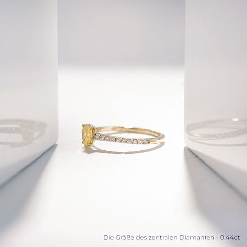 Verlobungsring mit einem zertifizierten fancy yellow Lab Grown Diamanten Ernes