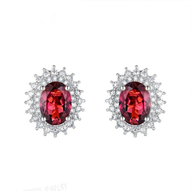 Elegante Goldohrringe mit Turmalinen und Diamanten Kamille 82525