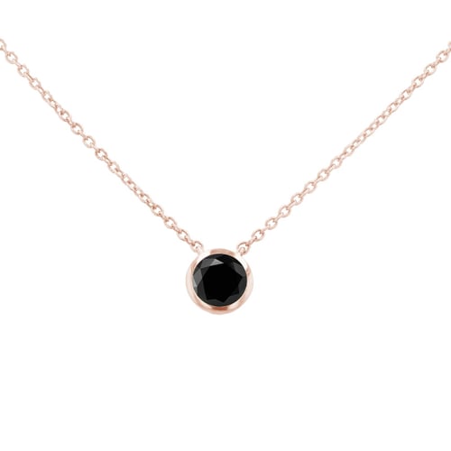 Silberkette mit schwarzem Diamanten Jonie