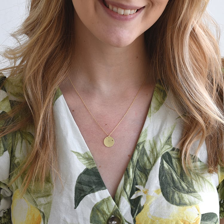 Goldener Anhänger mit Sternbild und Diamant Nyala 64582