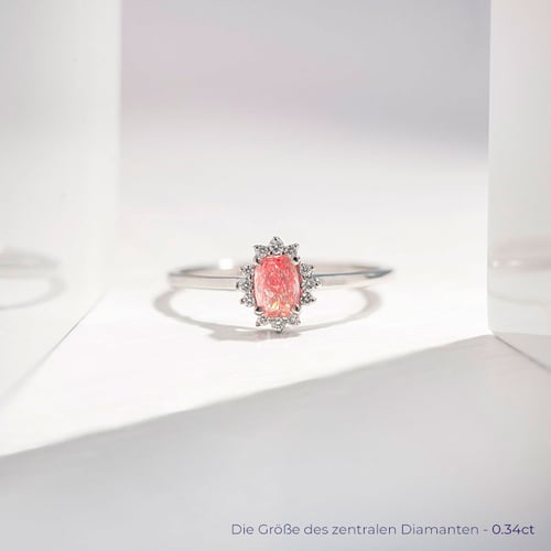 Verlobungsring mit einem zertifizierten fancy pink Lab Grown Diamanten Bayo