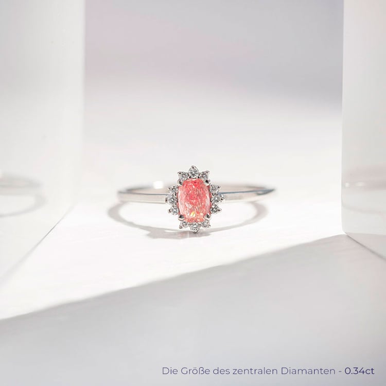 Verlobungsring mit einem zertifizierten fancy pink Lab Grown Diamanten Bayo 114190