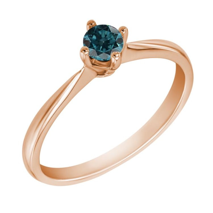 Ring im Rosegold mit blauem Diamanten 15612