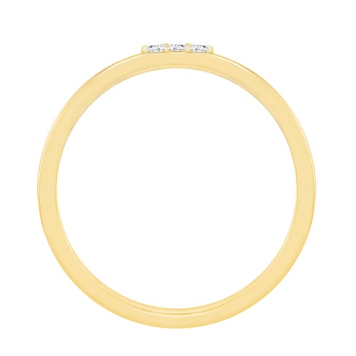 Silberring in V-Form mit drei Diamanten Cason