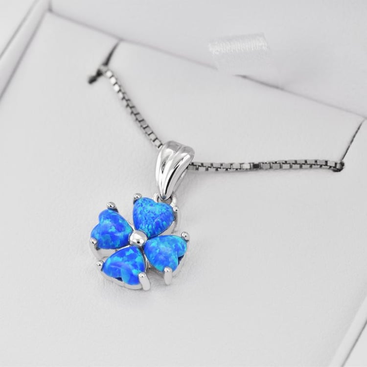 Opalvierblatt in Silberanhänger Obelia 22827