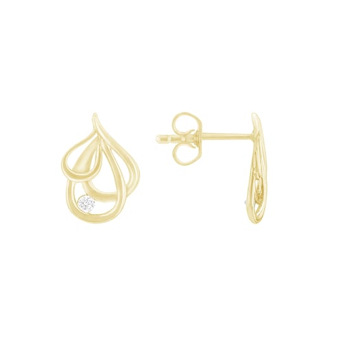 Dezente goldene Ohrringe mit glänzenden Diamanten Melle