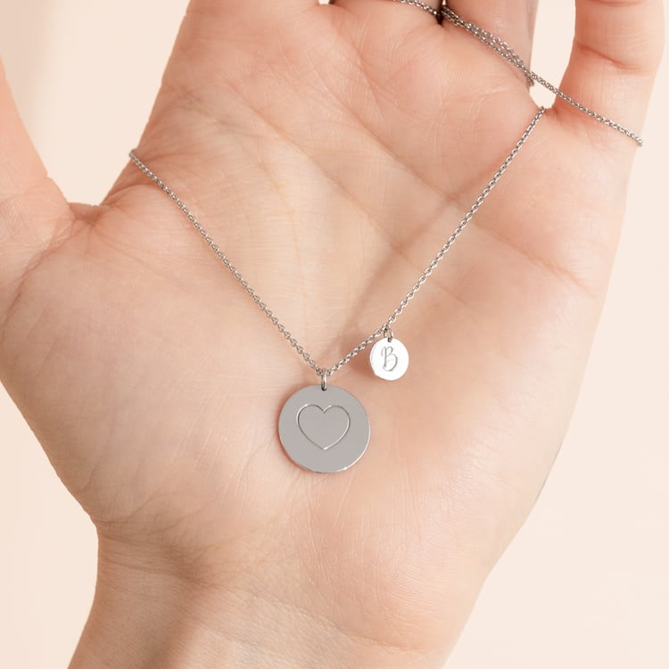 Halskette mit Herz und Gravur des Buchstabens Kadie 119447