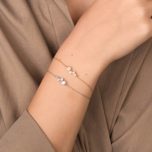 Modernes Silberarmband mit Diamanten Greta