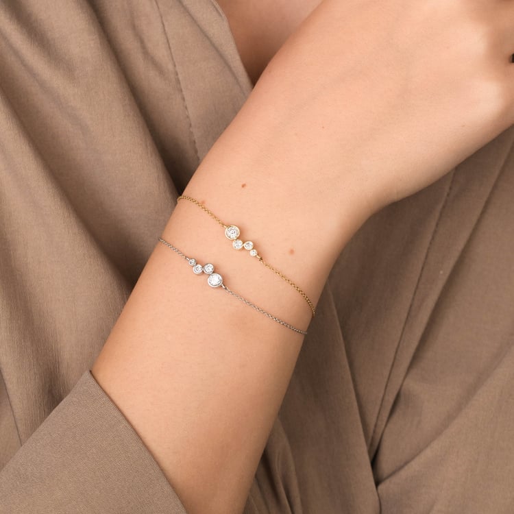 Modernes Silberarmband mit Diamanten Viola 165713