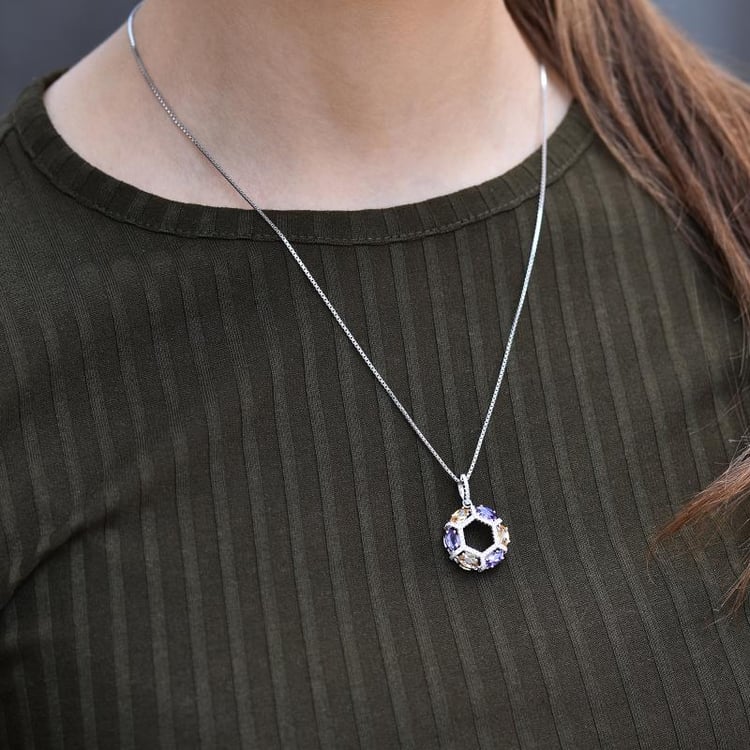 Amethystkette mit Citrinen 43679