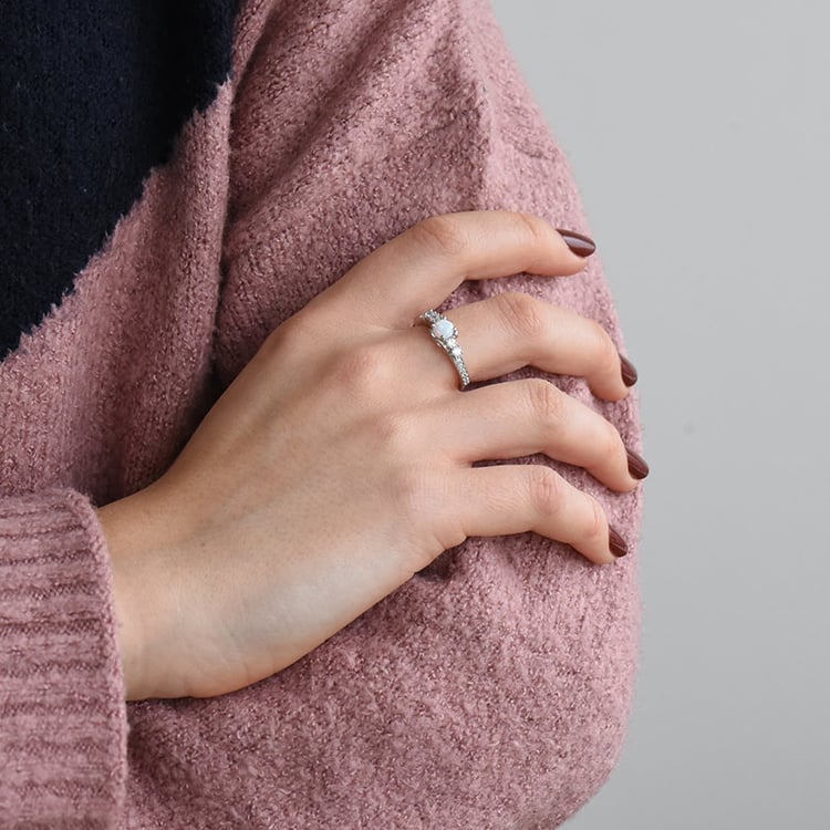 Ring aus Silber mit Opal und Zirkonia Tereza 73508