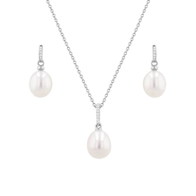 Goldenes Schmuckset mit Perlen und DIamanten Dudey