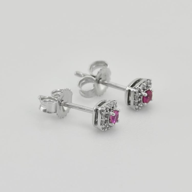 Ohrstecker mit Saphiren im Halo-Stil Sukie 41777